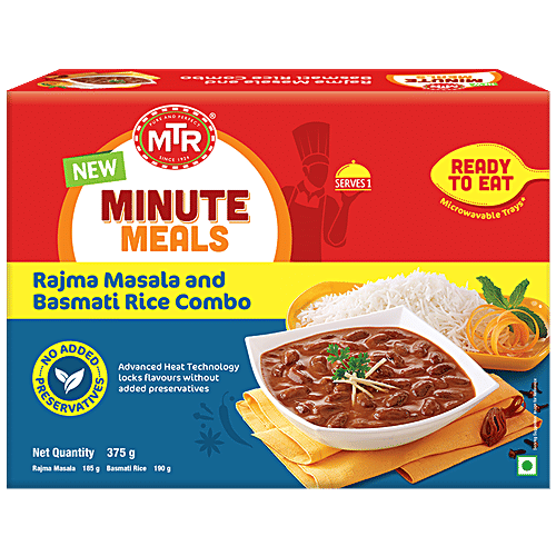 MTR Minute Meals - Rajma Masala & Basmati Rice Combo, 375 g  No Added Preservatives