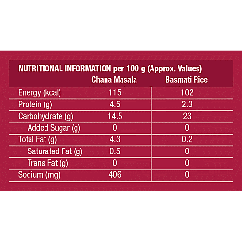 MTR Minute Meals - Chana Masala & Basmati Rice Combo, 375 g  No Added Preservatives