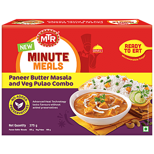 MTR Minute Meals - Paneer Butter Masala & Veg Pulao Combo, 375 g  