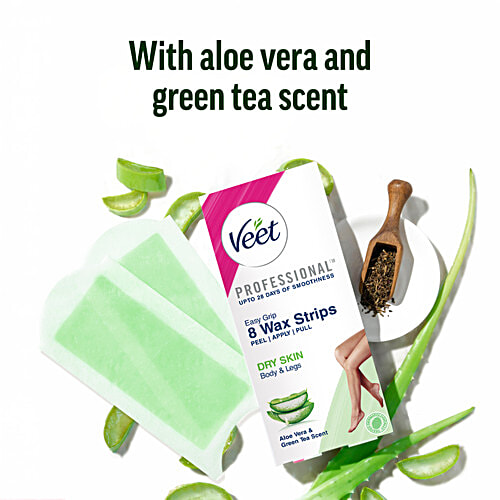 Veet Professional Waxing Strips Kit - For Dry Skin, 8 pcs  