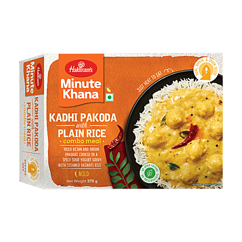 Haldiram's Ready To Eat - Kadhi Pakoda With Plain Rice, 375 g  Natural, No Added Preservatives