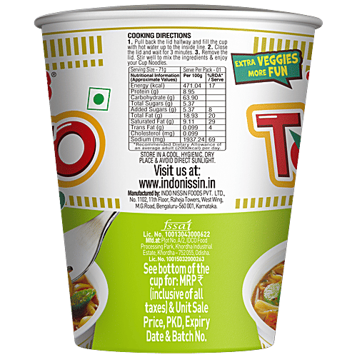 Nissin Cup Noodles - Tangy Tomato, 70 g  No Trans Fat