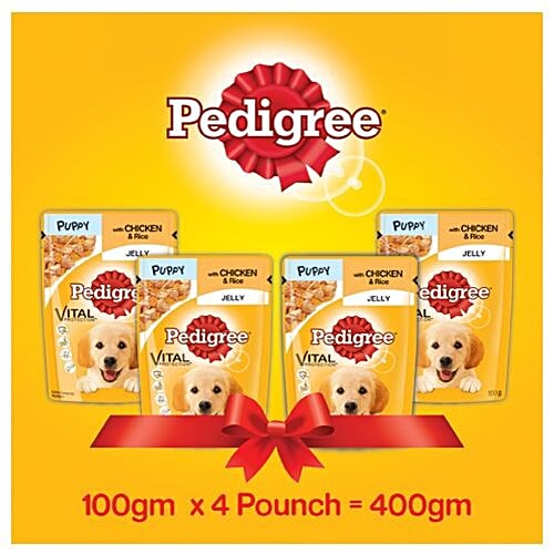 Buy Pedigree Gravy (Puppy Dog Food) Chicken & Rice In Jelly 100 gm