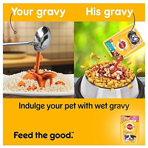 Pedigree Wet Dog Food - Chicken & Liver Chunks In Gravy, For Puppy, 80 g (Pack of 5) 
