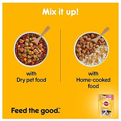 Pedigree Wet Dog Food - Chicken & Liver Chunks In Gravy, For Puppy, 80 g (Pack of 5) 