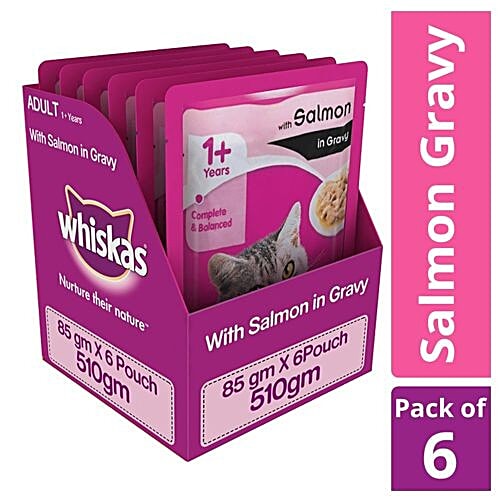 Buy Whiskas Wet Meal Adult Cat Food Salmon In Gravy 85 Gm Online At
