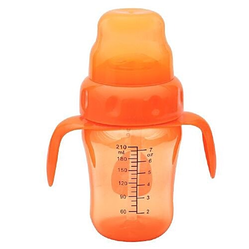 Mee Mee Baby 2-In-1 Spout & Straw Sipper Cup - Orange, 210 ml  