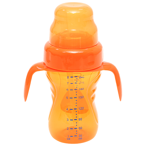 Mee Mee Baby 2-In-1 Spout & Straw Sipper Cup - Orange, 210 ml  