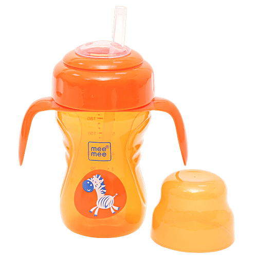 Mee Mee Baby 2-In-1 Spout & Straw Sipper Cup - Orange, 210 ml  