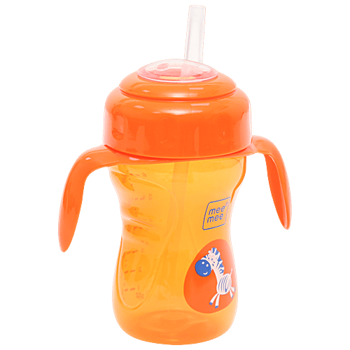 Mee Mee Baby 2-In-1 Spout & Straw Sipper Cup - Orange, 210 ml  