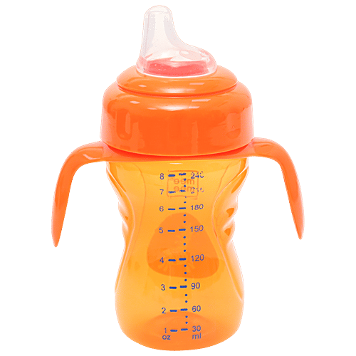 Mee Mee Baby 2-In-1 Spout & Straw Sipper Cup - Orange, 210 ml  