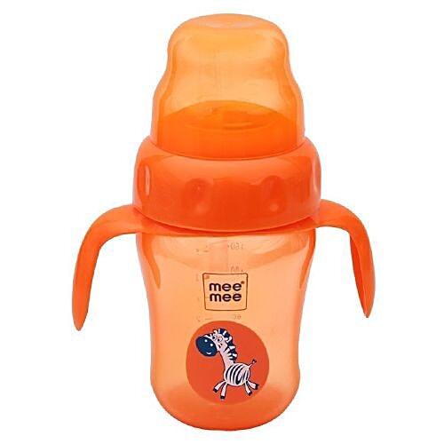 Mee Mee Baby 2-In-1 Spout & Straw Sipper Cup - Orange, 210 ml  