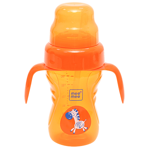 Mee Mee Baby 2-In-1 Spout & Straw Sipper Cup - Orange, 210 ml  