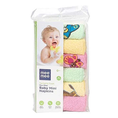 Mee Mee Baby Napkins - Assorted, 60 g  