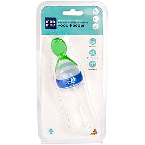 Mee Mee Baby Squeezy Silicone Food Feeder - Blue, 60 g  