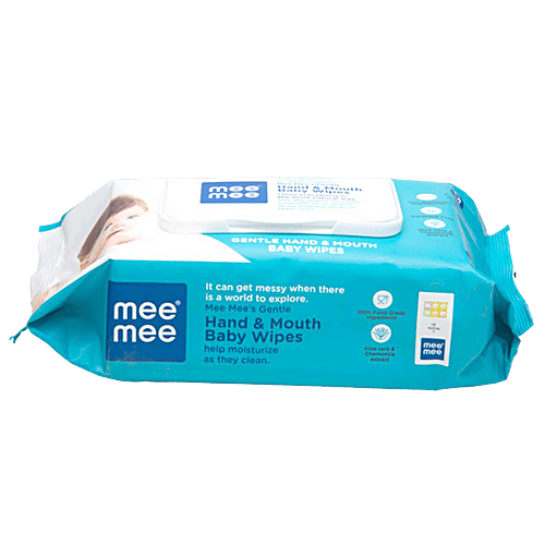 Mee Mee Baby Wipes - Gentle Hand & Mouth, White, 72 pcs  Paraben Free