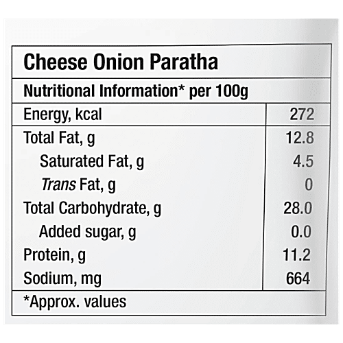 Amul Happy Treats Ready to Cook & Serve - Cheese Onion Paratha, 500 g  