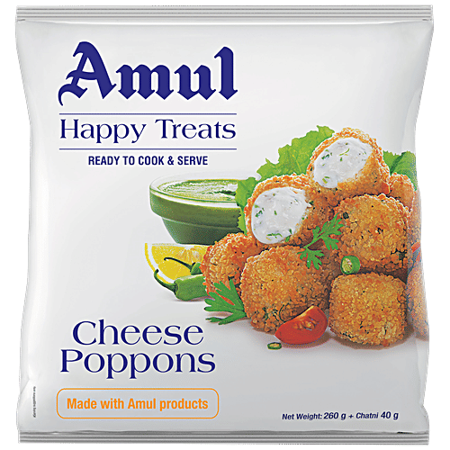 Buy Amul Happy Treats Ready To Cook Serve Cheese Poppons 300 Gm Online