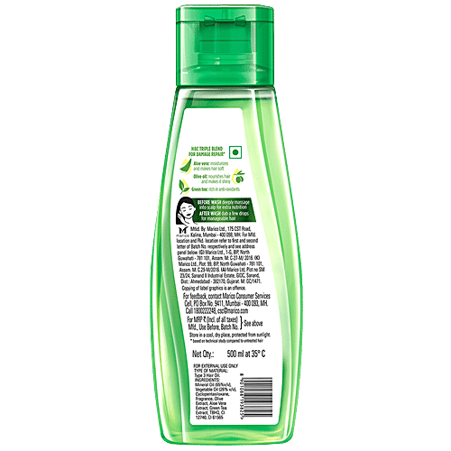 Hair & Care Triple Blend Non-sticky Hair Oil - For Damage Repair, Aloe Vera, Olive Oil & Green Tea, Classic Fragrance, 500 ml  Classic Fragrance