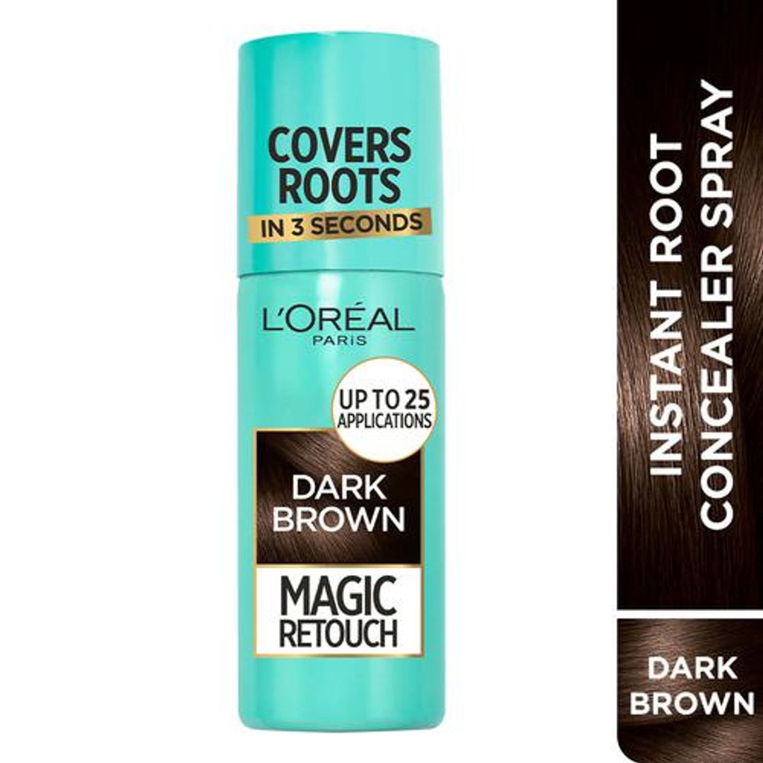 Loreal Paris Magic Retouch - Root Touch Up Temporary Hair Colour Spray, 2 Dark Brown, 75 g 2 Dark Brown