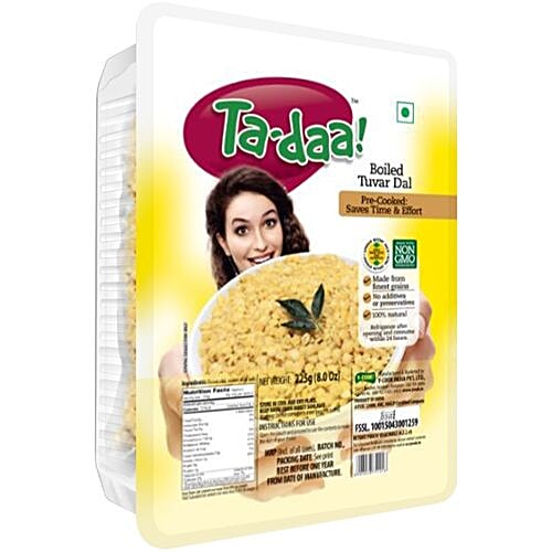 Tadaa Boiled Tuar Dal, 225 g Tray Pack No Additives or Preservatives
