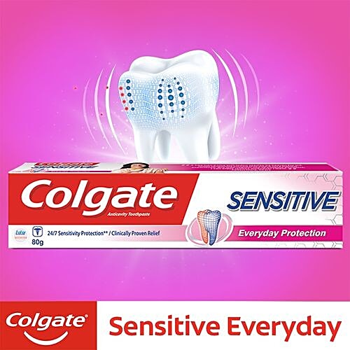 Colgate Sensitive Everyday Protection Anticavity Toothpaste, 80 g (Buy 1 Get 1 Free) 