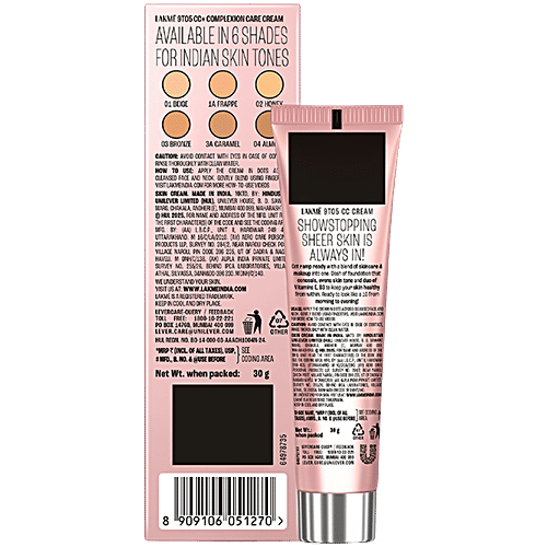 Lakme 9 To 5 CC Cream With SPF 30 Pa++ And 3% Niacinamide, 30 g Honey