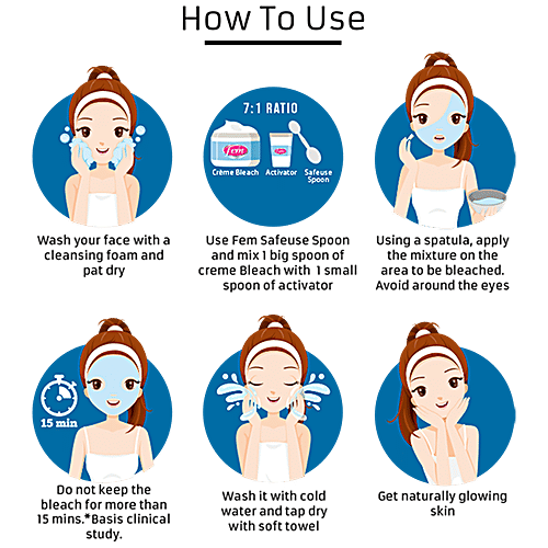 Fem Diamond Sparkling Shine Creme Bleach - For All Skin Types, No Added Ammonia, 30 g  No Added Ammonia