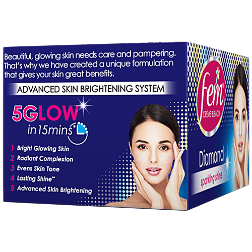 Fem Diamond Sparkling Shine Creme Bleach - For All Skin Types, No Added Ammonia, 30 g  No Added Ammonia