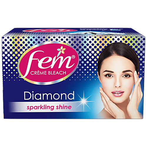 Fem Diamond Sparkling Shine Creme Bleach - For All Skin Types, No Added Ammonia, 30 g  No Added Ammonia