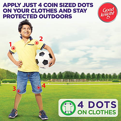 Good Knight Mosquito Repellent Fabric Roll On - Natural Actives, Citrus Fragrance, 8 ml  Natural Actives
 4 Dots Protection
 Citrus Fragrance