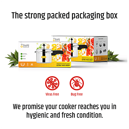 Srushti Gold Aluminium Outer Lid Pressure Cooker, 3 L  