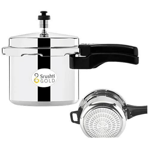 Srushti Gold Aluminium Outer Lid Pressure Cooker - Induction Base, 3 L  
