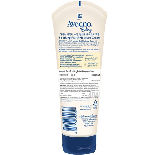 Aveeno Baby Moisture Cream Soothing Relief, 227 g  Fragrance Free