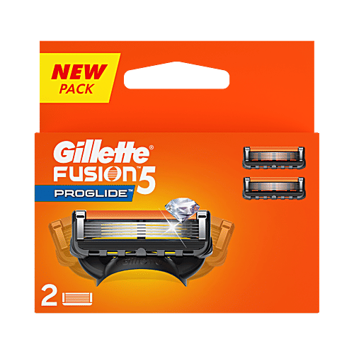Gillette Fusion Proglide Blades For MenPerfect Shave & Beard ShapePack of 2 Cartridges, 2 pcs  5 Precision Blades, Precision Trimmer