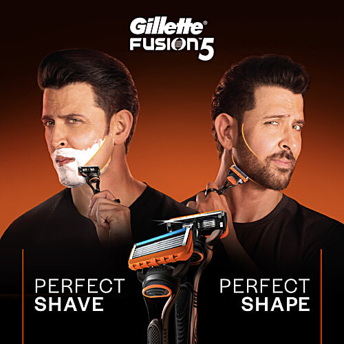 Gillette Fusion Proglide Blades For MenPerfect Shave & Beard ShapePack of 2 Cartridges, 2 pcs  5 Precision Blades, Precision Trimmer