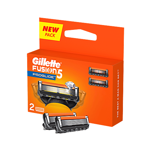 Gillette Fusion Proglide Blades For MenPerfect Shave & Beard ShapePack of 2 Cartridges, 2 pcs  5 Precision Blades, Precision Trimmer