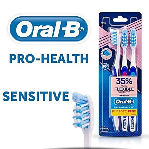 Oral-B Pro Health Sensitive Toothbrush Soft, 3 pcs Buy 2 Get 1 Free 