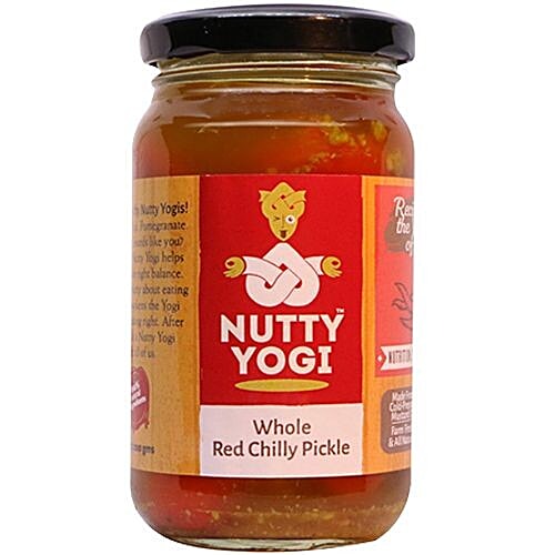 Nutty Yogi Whole Red Chilly Pickle, 200 g  