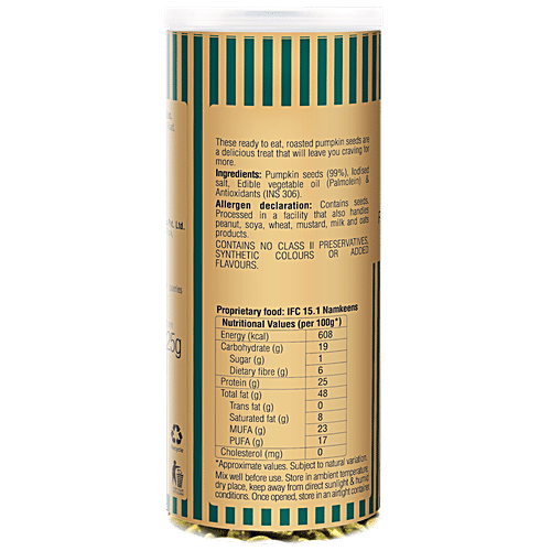 GoodDiet Snacks - Roasted Pumpkin Seeds, 125 g  