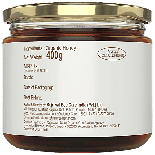 Nature's Nectar Organic Honey, 400 g No Total Fat