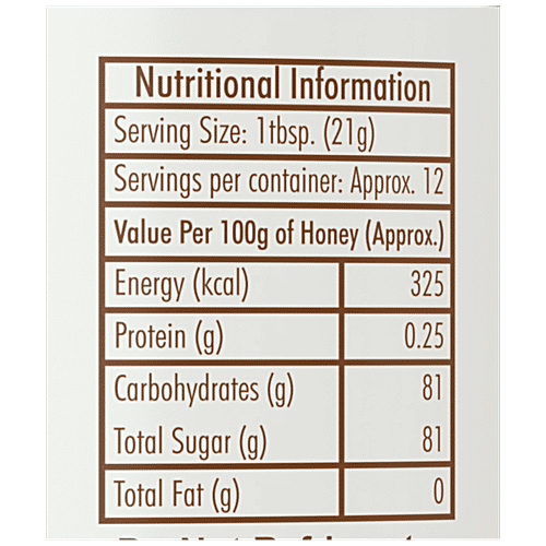 Nature's Nectar Organic Honey, 400 g No Total Fat
