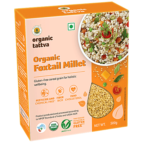 Organic Tattva Organic - Foxtail Millet, 500 g Mono Carton High In Dietary Fibre & Anti Oxidants