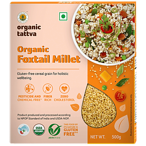 Organic Tattva Organic - Foxtail Millet, 500 g Mono Carton High In Dietary Fibre & Anti Oxidants