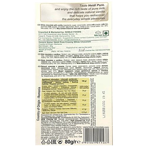 Heidi Pure Chocolate - Creamy White, 80 g  