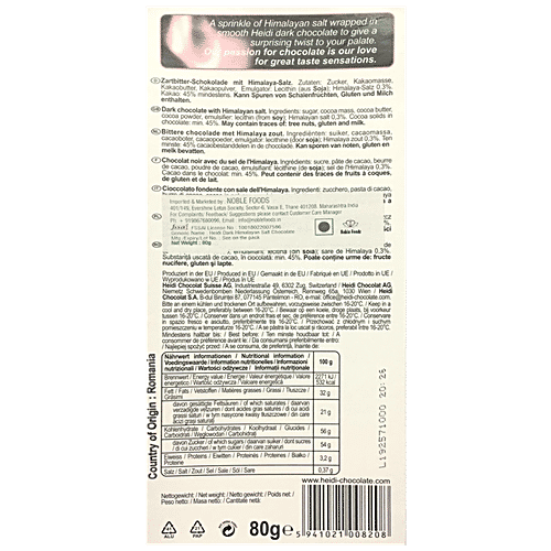 Heidi Dark Chocolate - Himalayan Salt, 80 g  