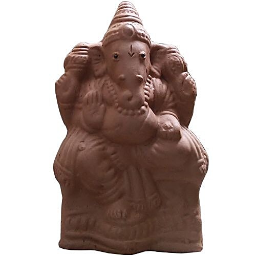Grow Share Sustain Green Ganesha With Vishnu Tilak - Without Tray, 18 cm  