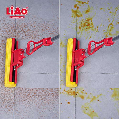 Liao Magic Cleaning Mop - Heavy Duty PVA With 3.1 Feet Aluminium Stick, Red, A130004, 1 pc  