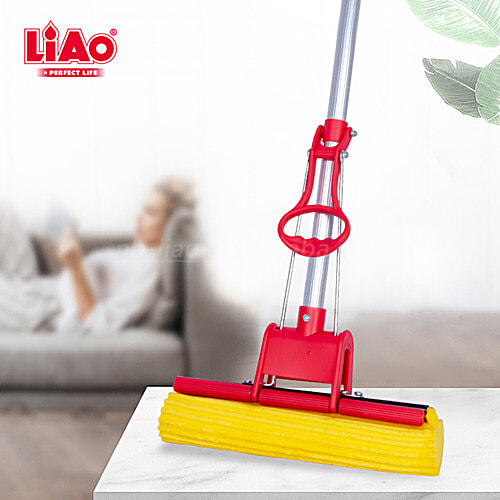 Liao Magic Cleaning Mop - Heavy Duty PVA With 3.1 Feet Aluminium Stick, Red, A130004, 1 pc  