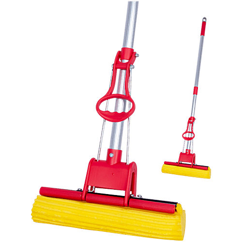 Liao Magic Cleaning Mop - Heavy Duty PVA With 3.1 Feet Aluminium Stick, Red, A130004, 1 pc  